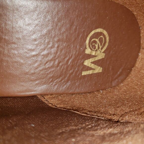 Chelsea Moreland Sz 10W  NWOB Brown Faux Leather Women's Zip Boots - Picture 7 of 10